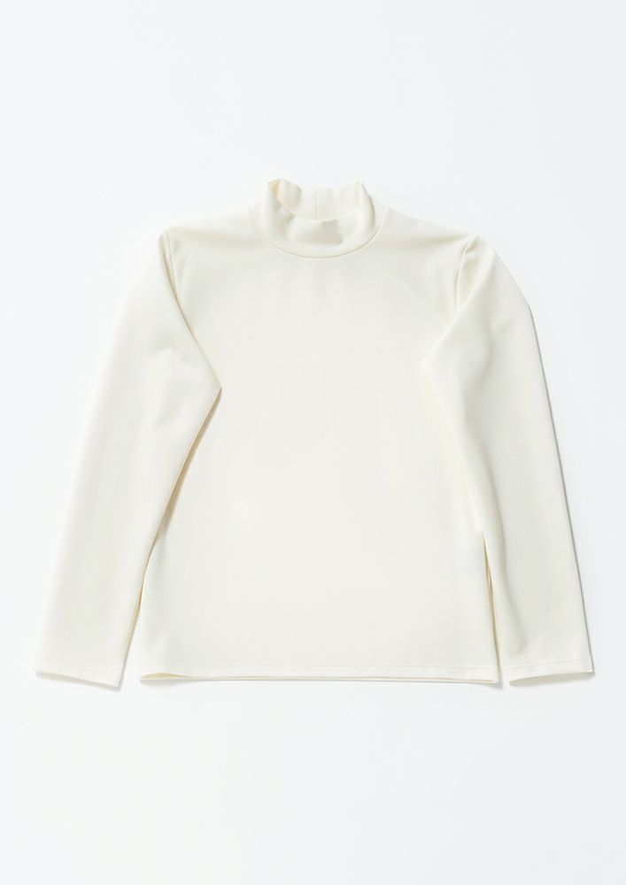 DUALWARM MOIST PONTI L/S MOCK-NECK -WHITE-