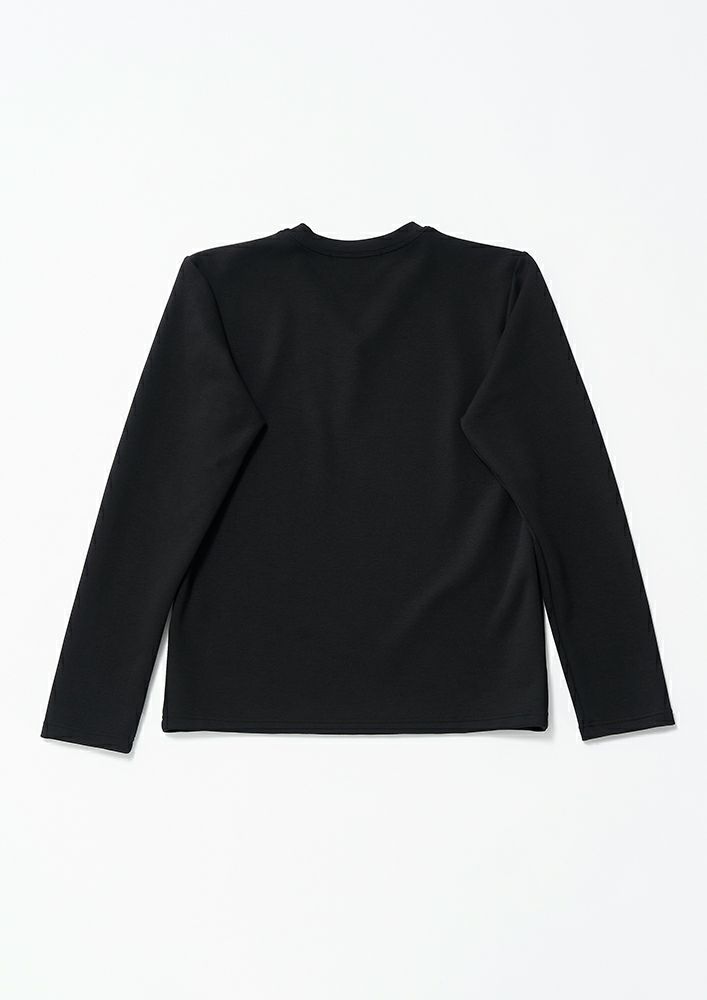 AKM】 DUALWARM MOIST PONTI L/S V-NECK -BLACK- | AKM［エイケイエム