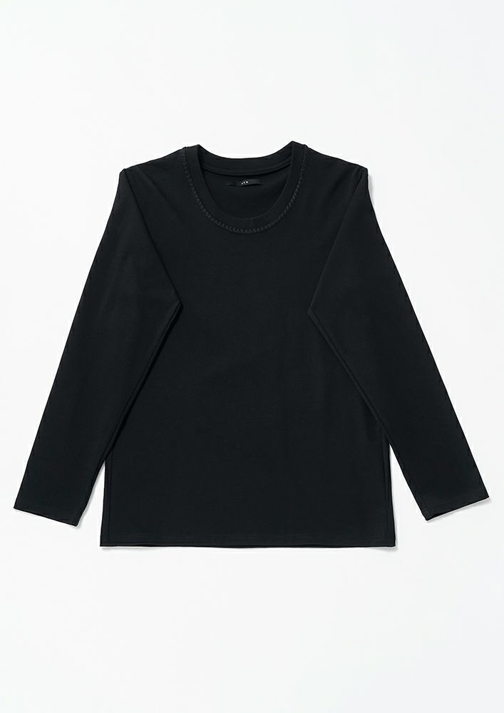 DUAL WARM BARE PONTI SWING EASY PANTS -BLACK-