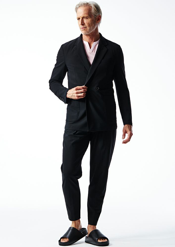 AKM】SALAVENA TWILL TRICOT SEMI W-JKT -BLACK-