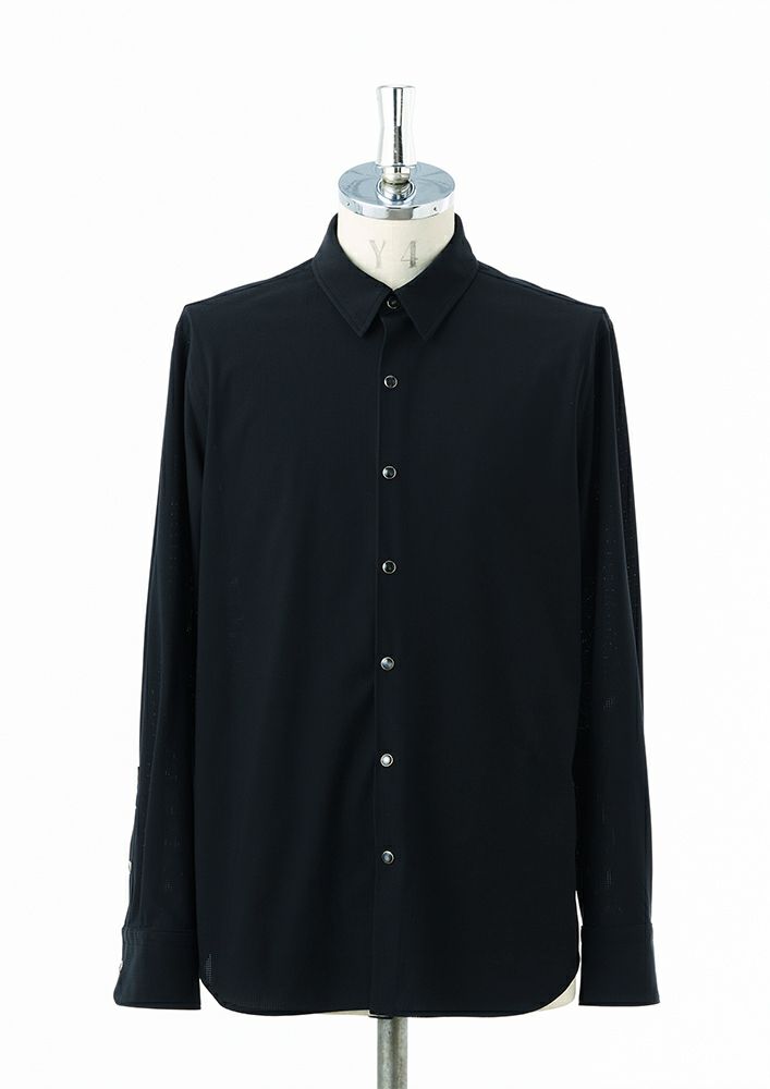 AKM】FREX DRY AIR DOTS L/S SNAP SHIRTS -BLACK-