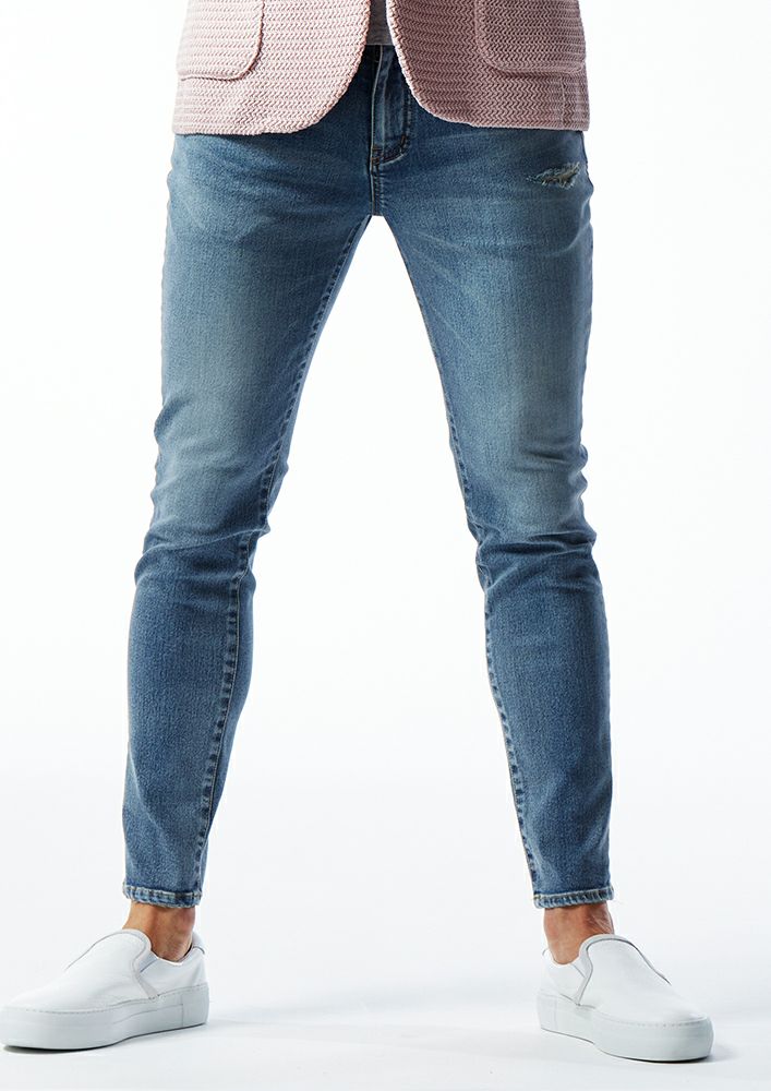 AKM】HIGH POWER STRETCH DENIM【LIL DAMAGED】 5POCKET SKINNY