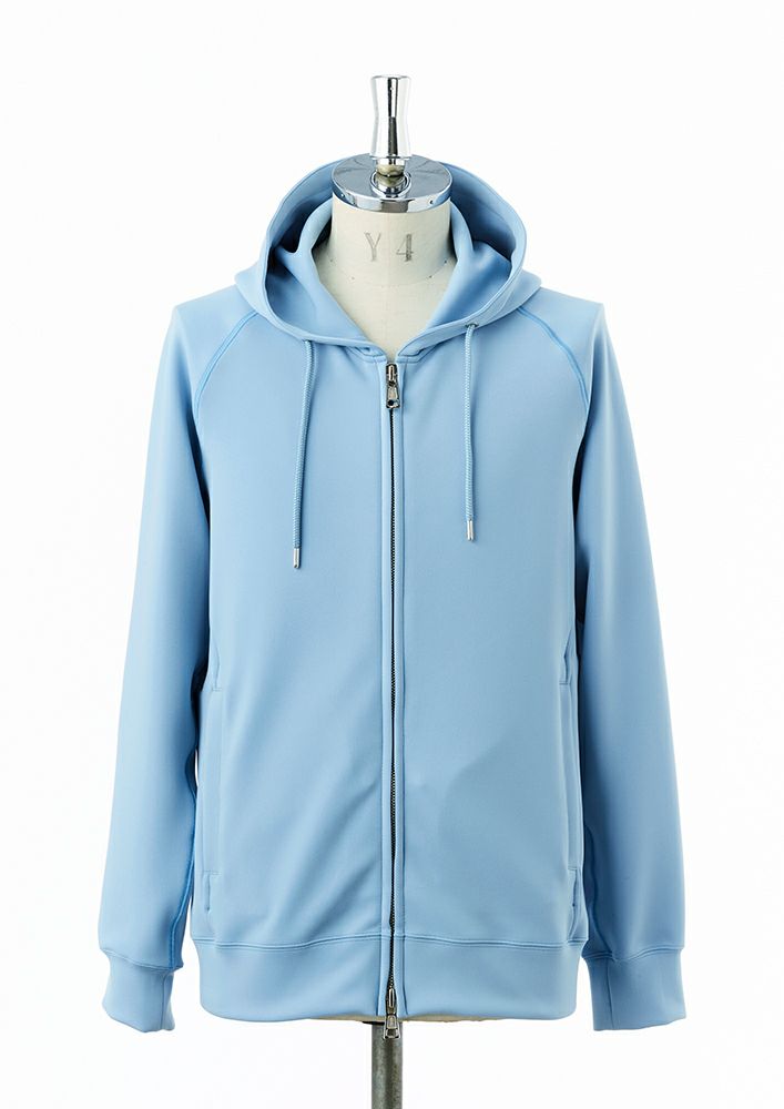AKM】AQUA SUITING JERSEY RAGLAN ZIP PARKA -SAX-