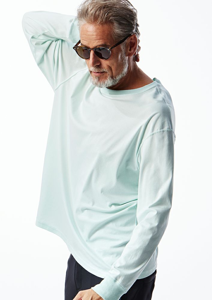 ■AKM■大人気 80/1 HIGH GAUGE SILKY JERSEY L/S CREW-NECK T AKM】80/1 HIGH GAUGE SILKY JERSEY L/S CREW-NECK T【LOOSE FIT