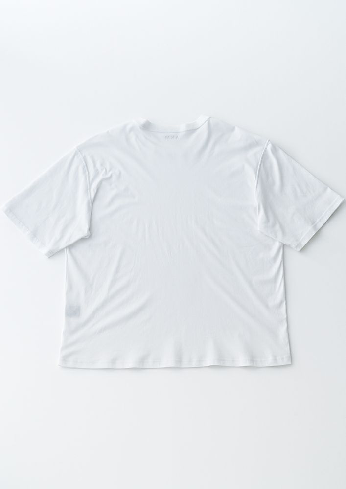 AKM】80/1 HIGH GAUGE SILKY JERSEY S/S CREW-NECK T【LOOSE FIT】 -WHITE-