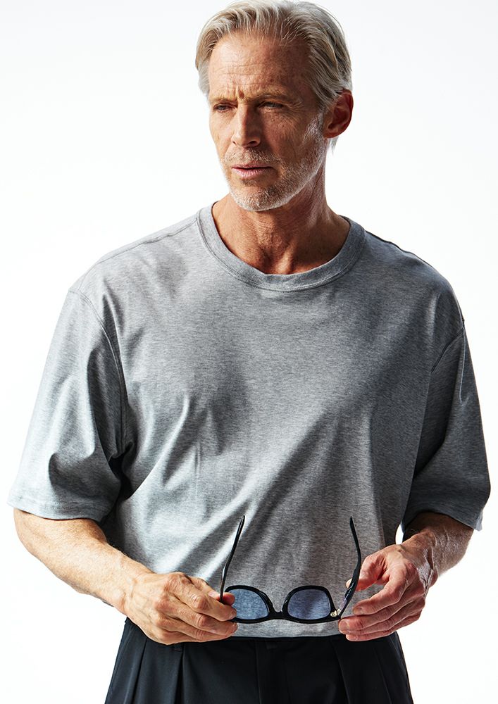 AKM】80/1 HIGH GAUGE SILKY JERSEY S/S CREW-NECK T【LOOSE FIT
