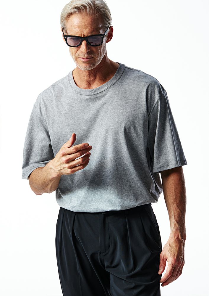 AKM】80/1 HIGH GAUGE SILKY JERSEY S/S CREW-NECK T【LOOSE FIT