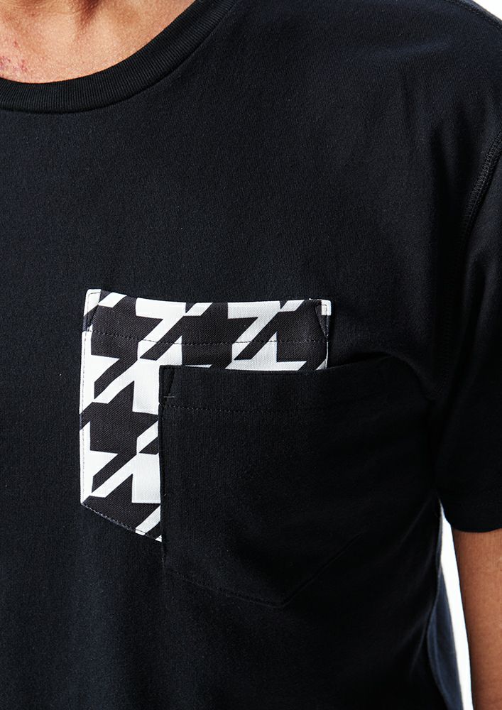 AKM】40/2 CLASSIC JERSEY S/S W POCKET -BLACK-