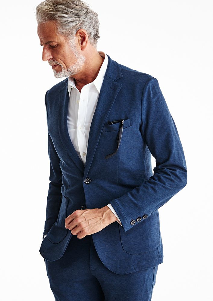 AKM】DUAL WARM BARE PONTI SWING EASY JACKET -NAVY-